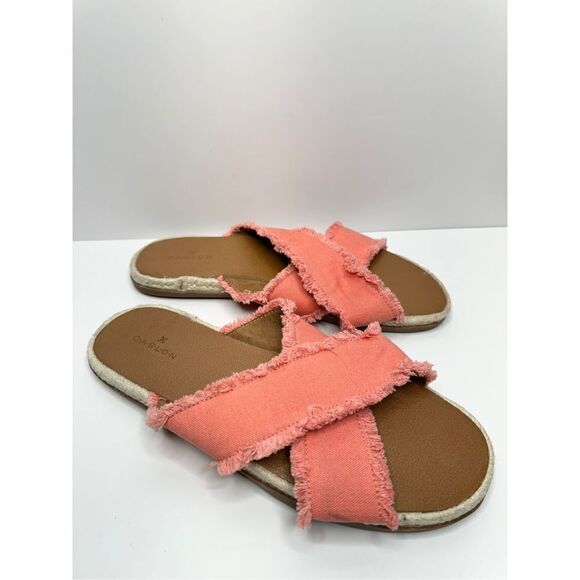 Caslon Slides Crisscross‎ Coral Size 9 Open Toe Paxton Espadrille Sandals - Picture 2 of 7